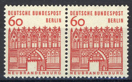 247 Bauwerke Klein 60 Pf Waag. Paar ** Postfrisch - Unused Stamps
