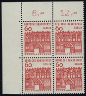 247 Bauwerke Klein 60 Pf Eck-Vbl. Ol ** Postfrisch - Unused Stamps