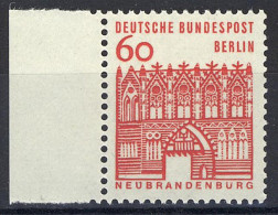 247 Bauwerke Klein 60 Pf Seitenrand Li. ** Postfrisch - Unused Stamps