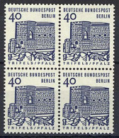 245 Bauwerke Klein 40 Pf Viererblock ** Postfrisch - Unused Stamps