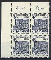 245 Bauwerke Klein 40 Pf Eck-Vbl. Ol ** Postfrisch - Unused Stamps