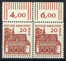 244 Bauwerke Klein 20 Pf Paar OR ** Postfrisch - Unused Stamps