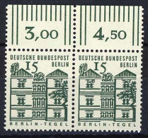 243 Bauwerke Klein 15 Pf Paar OR ** Postfrisch - Unused Stamps