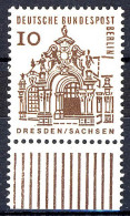 242 Bauwerke Klein 10 Pf Unterrand ** Postfrisch - Unused Stamps