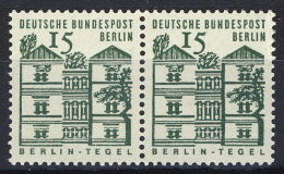 243 Bauwerke Klein 15 Pf Waag. Paar ** Postfrisch - Unused Stamps
