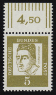 347yI Bed. Deutsche 5 Pf Dünne Walzenstriche Oberrand ** Postfrisch - Unused Stamps