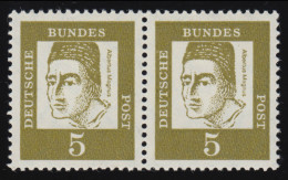 347y Bed. Deutsche 5 Pf Waag. Paar ** Postfrisch - Unused Stamps