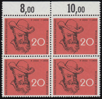 282 Wilhelm Busch 20 Pf ** OR-Vbl. - Unused Stamps