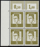 347x Bed. Deutsche 5 Pf Eck-Vbl. Ol ** Postfrisch - Unused Stamps
