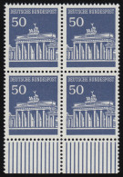 509 Brandenb. Tor 50 Pf UR-Viererbl. ** Postfrisch - Unused Stamps