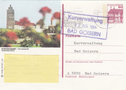 Deutschland. Bildpostkarte 6100 DARMSTADT - Mathildenhöhe, Wertstempel 60 Pfg. Burgen Und Schlösser, Serie "n" - Illustrated Postcards - Used