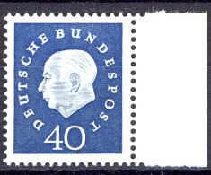 305 Heuss III 40 Pf Seitenrand Re. ** Postfrisch - Unused Stamps