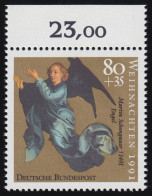 1580 Weihnachten 80+35 Pf ** Oberrand - Unused Stamps
