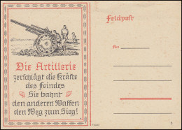 Feldpostkarte Die Artillerie Zerschlägt Die Kräfte Des Feindes ..., Ungebraucht - 2. Weltkrieg