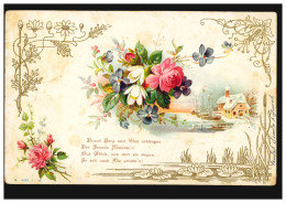 AK Winterlandschaft Mit Blumen Und Gedicht Durch Berg Und Tal Erklingen ...,1905 - Andere & Zonder Classificatie