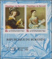 Burundi: Internationale Briefwochen Gemälde Der Brief 1968, Block UNGEZÄHNT ** - Otros & Sin Clasificación