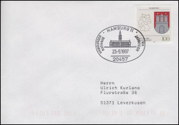1591 Hamburg, EF Brief SSt Hamburg 100. Jahrfeier Hamburger Rathaus 23.5.1997 - Otros & Sin Clasificación