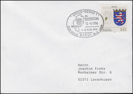 1660 Hessen EF Brief SSt Gross-Gerau Landkarte & Hessentag & Wappen 12.6.1994 - Other & Unclassified