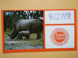KOV 506-34 - Rhinocéros, ZAMBIA, RADIO AMATEUR LUSAKA - Rhinocéros
