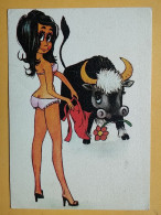 KOV 506-31 - BULL, TAUREAU, CORRIDA, GIRL, CHICO, COMIC, HUMOUR - Taureaux