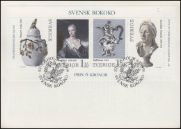 Schweden Block 7 Schwedisches Rokoko Mit Nr. 7 Blanko-FDC ESSt Stockholm 6.10.79 - Andere & Zonder Classificatie