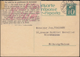 Antwortkarte Wertangabe Mit Taube 10 C. MALOJA (GRAUBÜNDEN) 28.8.1929 - Autres & Non Classés