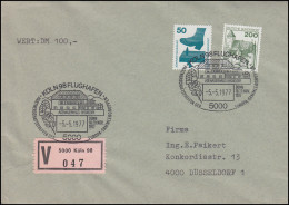 700A+920A Unfall & BuS Wertbrief SSt Köln Adenauerhaus 5.5.1977 N. Düsseldorf - Briefmarkenausstellungen