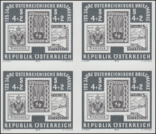 Gedenkblatt 6 Briefmarkenausstellung WIEN 1975 Als Schwarzdruck-Viererblock - Other & Unclassified