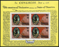 Bahamas 393a,MNH-waved.Mi Bl.16. USA-200,1976.Map,Colonial Governor John Murray. - Bahama's (1973-...)