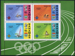 Bahamas 338a, MNH. Mi Bl.5. Olympics Munich-1972. Sailing, Bicycling, High Jump, - Bahamas (1973-...)