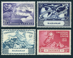 Bahamas 150-153, Hinged. Mi 155-158. UPU-75,1949. Mercury,Plane, Ship,Hemisphere - Bahamas (1973-...)