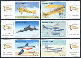 Bahamas 1080-1085-label, MNH. Powered Flight, Centenary, 2003. Planes. - Bahamas (1973-...)