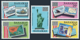 Bahamas 597-601, MNH. AMERIPEX-1986. Statue Of Liberty. Ship, Plane, Space, Map. - Bahama's (1973-...)