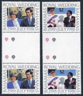 Bahamas 490-491 Gutter,MNH.Michel 480-481. Prince Charles,Lady Diana Wedding. - Bahamas (1973-...)