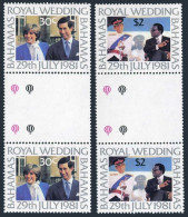 Bahamas 490-491 Gutter,MNH.Michel 480-481. Prince Charles,Lady Diana Wedding. - Bahama's (1973-...)