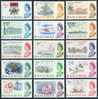 Bahamas 204-218,hinged.1965.Badge,Out Island Regatta.Ship,Yacht,Shell,Fort,Plane - Bahamas (1973-...)