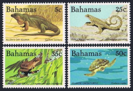 Bahamas 564-567,567a, MNH. Mi 575-578,Bl.43. 1984. Iguana, Lizard, Frog, Turtle. - Bahama's (1973-...)