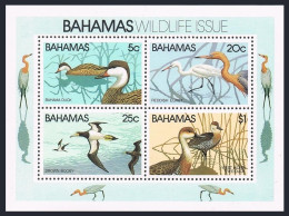 Bahamas 495a, MNH. Mi Bl.34. Birds 1981. Duck, Reddish Egret, Booby, Tree Duck. - Bahamas (1973-...)