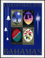 Bahamas 342a Sheet, MNH. Michel Bl.6. Christmas 1972. Bell, Poinsettia. - Bahamas (1973-...)