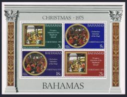 Bahamas 383a Sheet,MNH.Michel Bl.15. Christmas 1975.By Perugino,Ghirlandaio. - Bahamas (1973-...)