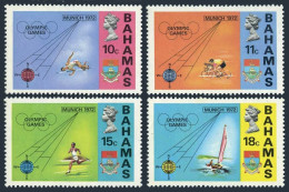 Bahamas 335-338, 338a, MNH. Mi 340-343,Bl.5. Olympics Munich-1972. Sailing,Jump, - Bahama's (1973-...)