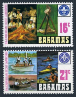 Bahamas 410-411, MNH. Michel 418-419. Scout Jamboree, 1977. Boating, Campfire. - Bahamas (1973-...)