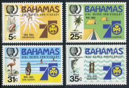 Bahamas 572-75,575a,MNH.Michel 586-589,Bl.45. IYY-1985,Girl Guides:Shell,Bird - Bahama's (1973-...)