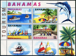 Bahamas 293a, MNH. Michel Bl.1. Tourism 1969. Game Fishing Boats,Paradise Beach, - Bahamas (1973-...)