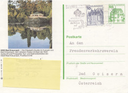 Deutschland. Bildpostkarte 6550 BAD KREUZNACH - Elisabeth-Quelle, Wertstempel 50 Pfg. Burgen Und Schlösser, Serie "i" - Postales Ilustrados - Usados