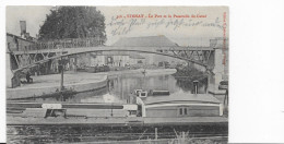 55 - STENAY - LE PORT ET LA PASSERELLE DU CANAL - PENICHE - Stenay