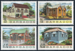 Barbados  922-925, MNH. Michel 902-905. Chattel Houses, 1996. - Barbados (1966-...)
