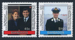 Barbados 687-688,MNH.Michel 660-661. Royal Wedding 1986.Prince Andrew,Sarah. - Barbados (1966-...)