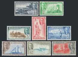 Barbados 216-223,hinge. George VI,1950.Dover Fort,Sugar Cane,Admiral Nelson,Fish - Barbados (1966-...)