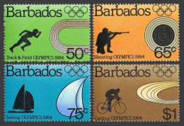 Barbados 623-626, MNH. Michel 600-603. Olympics Los Angeles-1984. Truck & Field, - Barbades (1966-...)